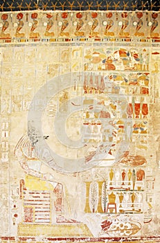 Ancient fresco with Anubis