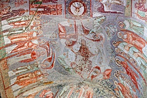 Ancient fresco in the Church of Emperor Nicaphorus Phocas in Cappadocia, Turkey