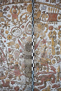 Ancient fresco in Huaca de la Luna, Trujillo