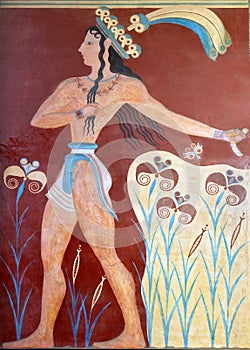 Ancient fresco from Knossos, Crete