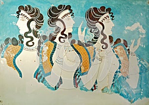 Starobylý freska Kréta řecko 