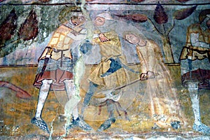 Ancient fresco, murals in Transylvania
