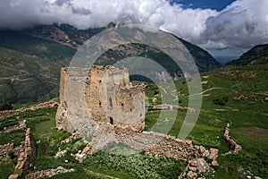The ancient Frigate tower is a unique building in North Ossetia