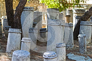 Ancient funerary pillars photo