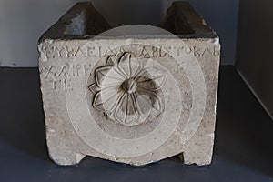 Ancient funerary stone urn