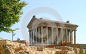 The Ancient Garni Pagan Temple, located on the Hilltop of Village of Garni, Armenia