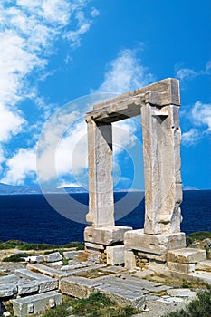 Ancient gate of Apollon temple at the island of Naxos