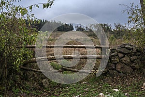 Ancient gate to a field