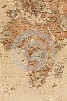 Ancient geographic map of Africa