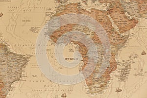 Ancient geographic map of Africa photo