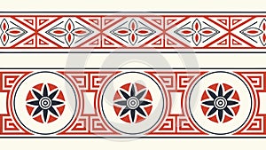 Ancient Geometric Patterned Border Design, vector design Generative AI