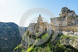 The ancient ghost town of Matera Sassi di Matera in beautiful