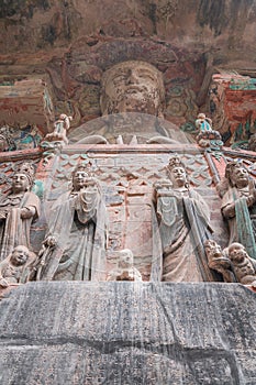 Ancient Giant Buddhist Hillside Rock Carving, Western Pure Land - Dazu