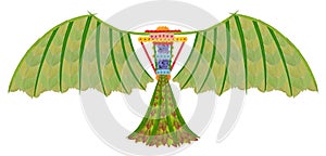 Ancient Glider - Icarus Wings made from flowers and leaves isolated