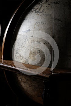 Ancient globe of planet earth