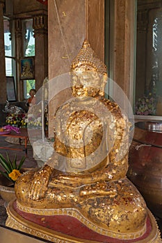 The ancient gold buddha statue