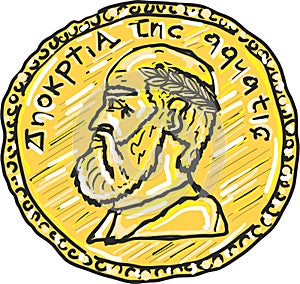 Ancient gold coin vector illustration clip-art image