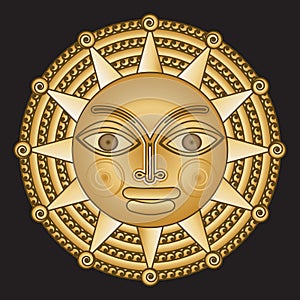 Ancient gold medallion solar photo