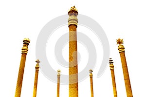 Ancient golden seven pillar column