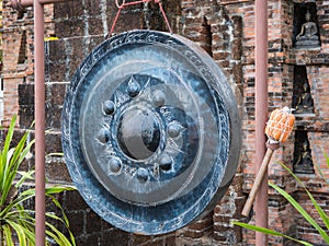 Ancient gong in Thai temple