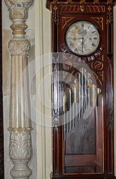 Ancient grandfather clock used by mysore kings, karnataka India