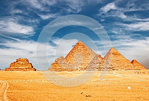 Ancient Great Pyramids at Giza, Cairo, Egypt