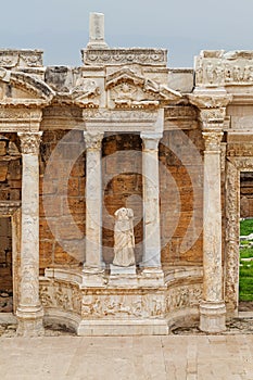 Ancient Greco-Roman Theater in ancient city Hierapolis near Pamukkale, Turkey