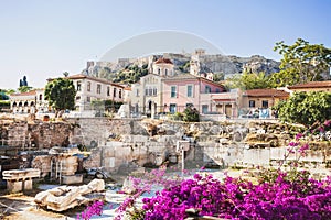 Ancient Greece, detail of ancient street, Plaka district, Athens, Greece