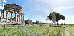 Ancient Greece temple with paestum