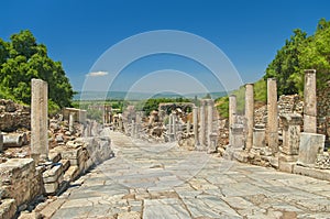 Ancient greek alley with columns