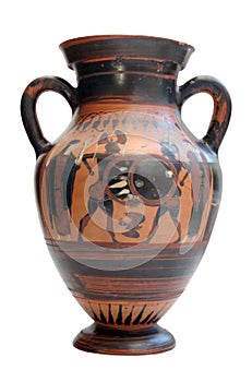 Ancient greek amphora isolated photo