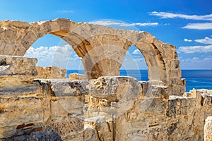 Ancient greek arches ruin city of Kourion near Limassol, Cyprus