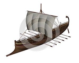 Ancient greek boat - 3D render