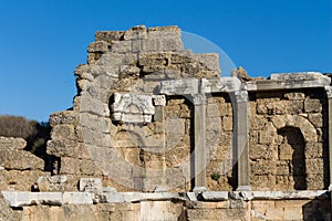 Ancient greek city ruins in Side, Turkey