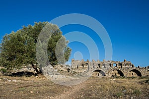 Ancient greek city ruins in Side, Turkey