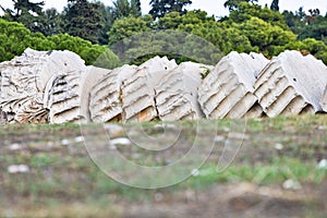 Ancient greek column segments