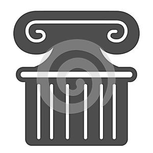 Ancient greek column solid icon, theater concept, part of antique greek pillar vector sign on white background, glyph