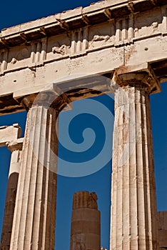 Ancient greek columns from the Parthenon