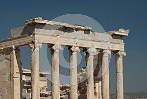 Ancient greek columns at the Parthenon