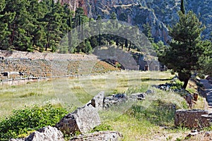 Ancient Greek Delphi Stadium, Sanctuary of Apollo, Greece