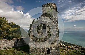 Ancient greek fortress in mountains