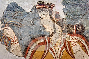 Ancient Greek fresco of woman