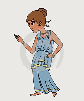 Ancient greek girl in tunic
