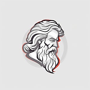 Ancient Greek Head Logo With Leonardo Da Vinci Style