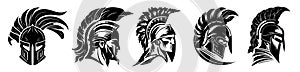 Ancient Greek head vector silhouette illustration