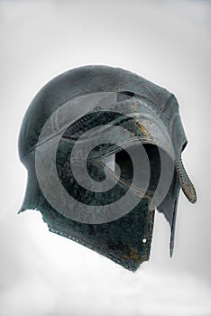 Ancient Greek Helmet Spartan Style Isolated on White