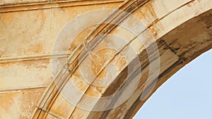 Ancient Greek inscription on Arch of Hadrian made of Pentelic marble in Athens