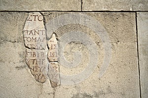 Ancient Greek inscription carved in marble