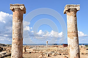 Ancient Greek Ionic Columns at Kourion, Cyprus