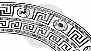 Ancient Greek Key Pattern Decorative Border Element, vector design Generative AI
